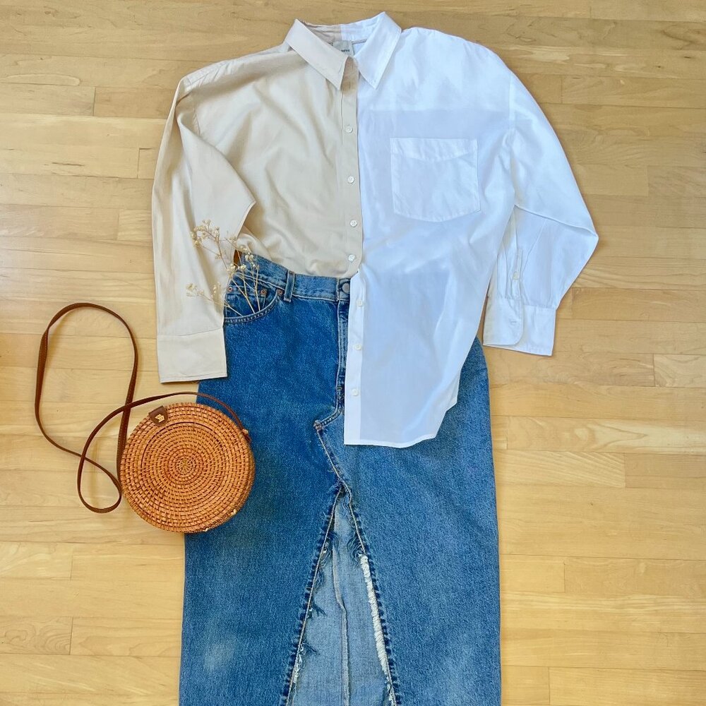 "Furst of a kind" denim maxi skirt - Size M